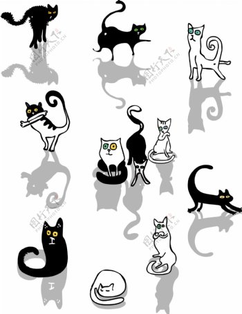 卡通小猫设计素材
