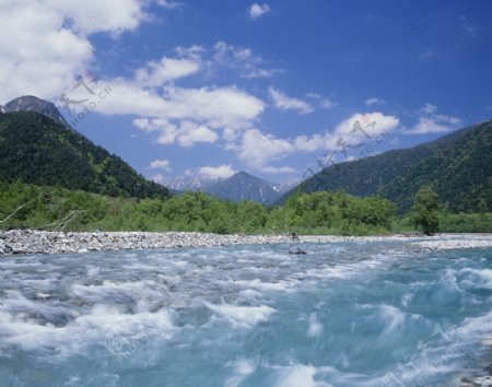 高山河流景色特写图片图片