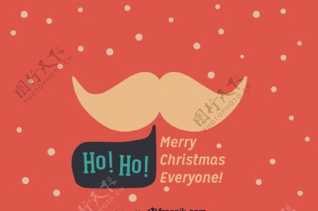圣诞老人的胡子在圣诞明信片