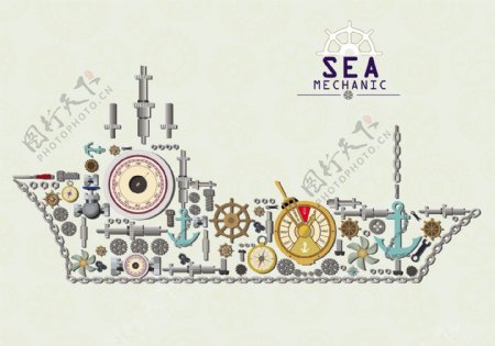 海洋船舶机械零件设计免费矢量力学概念