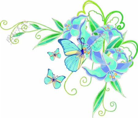 蝴蝶花纹素材图案设计