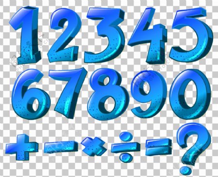 白色背景中蓝色数字和数学符号的图示
