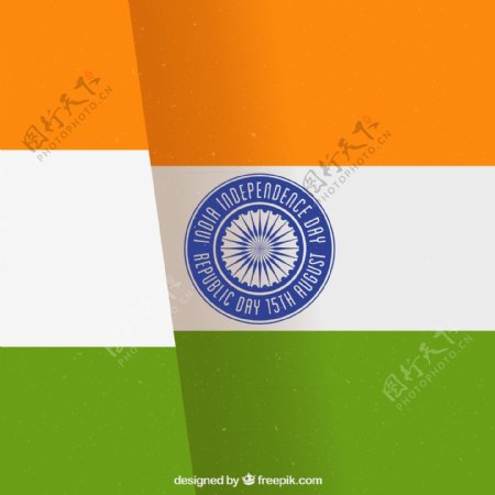 背景与印度独立日的标志