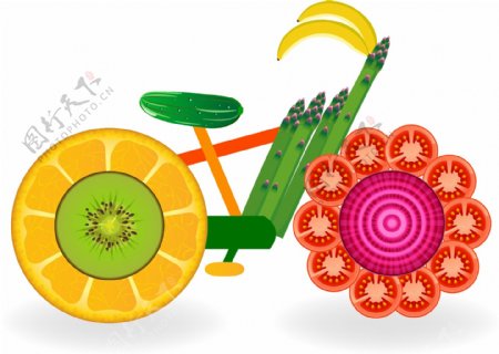 创意蔬果自行车