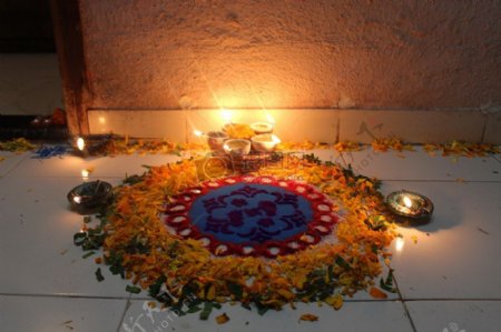排灯节Rangoli传统印度节日印度教宗教精神