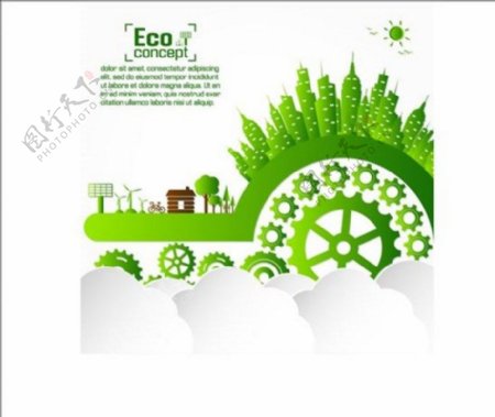 eco绿色齿轮背景