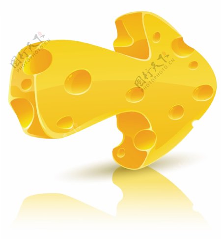 黄色箭头的奶酪
