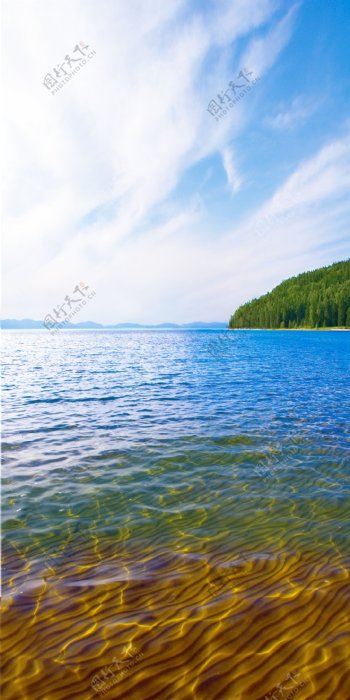 美丽湖面风景摄影图片