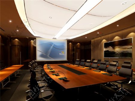 现代会议室模型