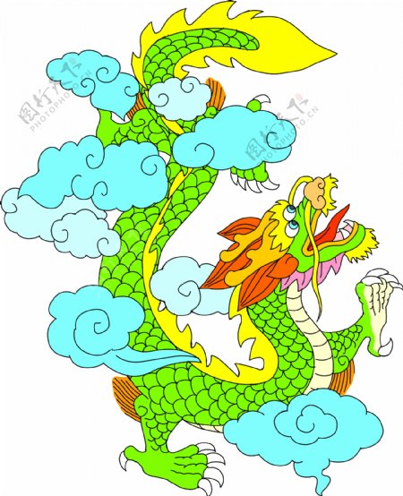 龙纹吉祥图案中国传统图案0074