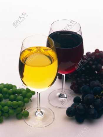 葡萄酒与葡萄写真图片
