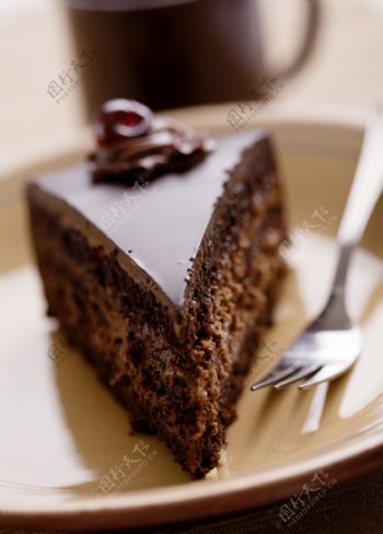 巧克力蛋糕摄影素材图片