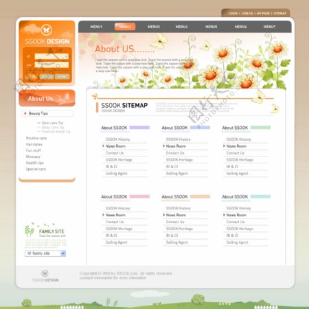 漂亮韩国网页模板