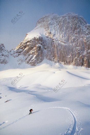高山划雪高清摄影素材高清图片