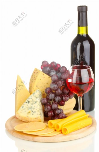奶酪与红酒图片