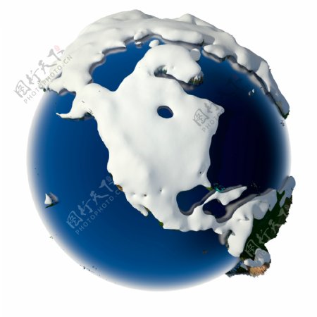 雪地覆盖的地球图片