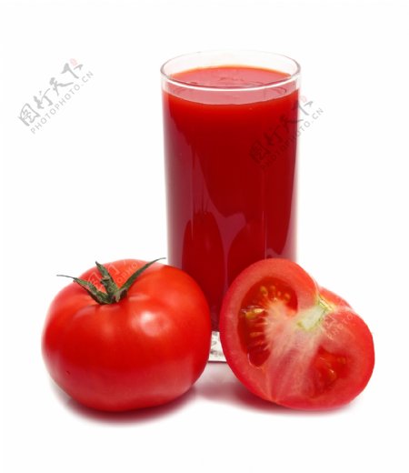 西红柿和果汁图片