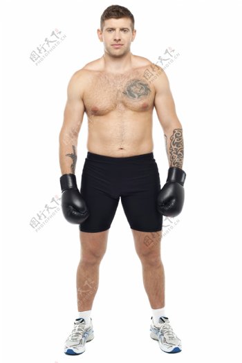 双手垂直放的拳击男人图片
