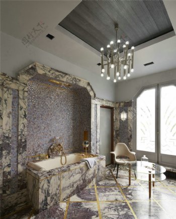 现代豪华别墅浴室装修效果图