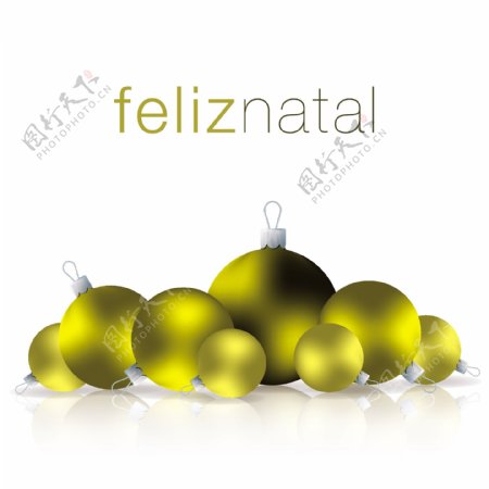 葡萄牙的圣诞饰品卡矢量格式