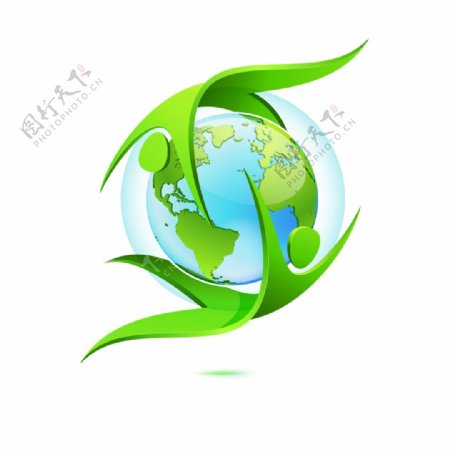 矢量商业绿色环保地球装饰图案创意设计元素
