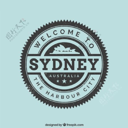 创意悉尼旅行标签矢量素材