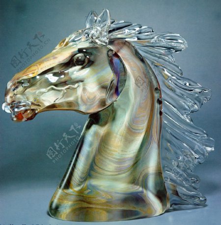 藝術玻璃馬图片
