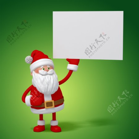拿着白板的圣诞老人图片