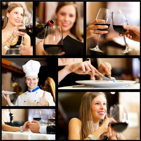 餐厅的女人与厨师图片