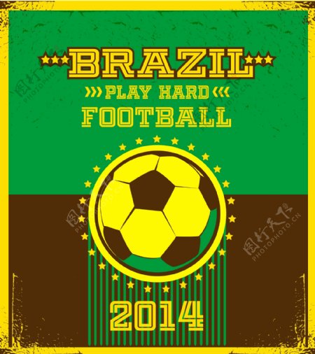 复古世界杯足球海报