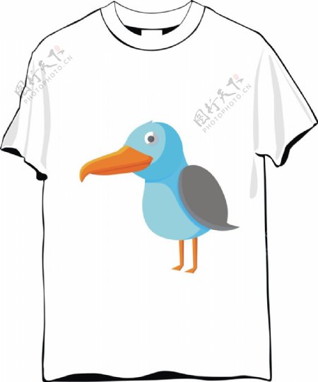 鸟可爱T恤设计