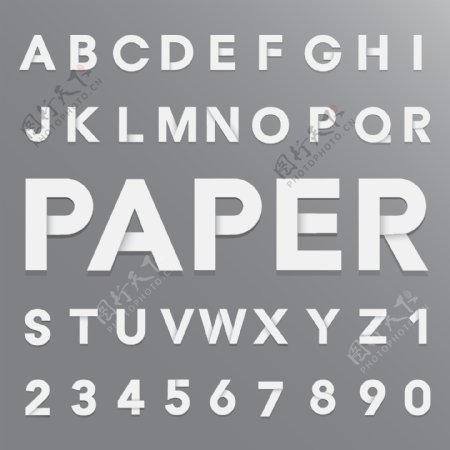 白色折纸的字母和数字