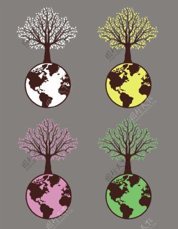 创意地球环保图标