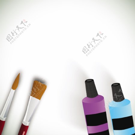 美术画笔与颜料