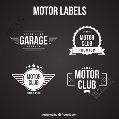 黑色和白色的摩托车俱乐部的标志