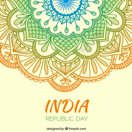 颜色装饰印度共和国日的背景