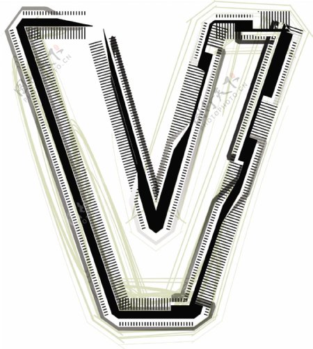 字体的字母V技术