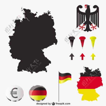 德国地图和国家色彩