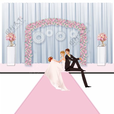 粉色婚礼效果图