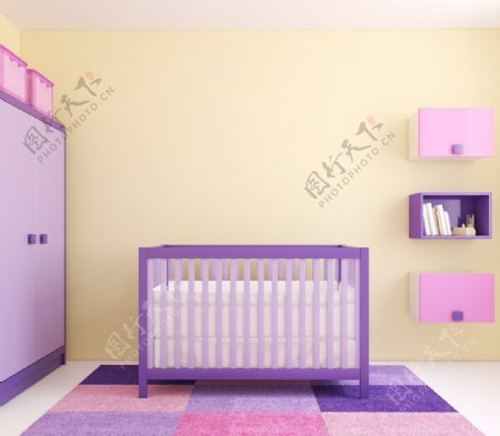 梦幻紫色儿童房图片
