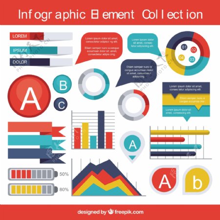 各种彩色不同的信息图模板