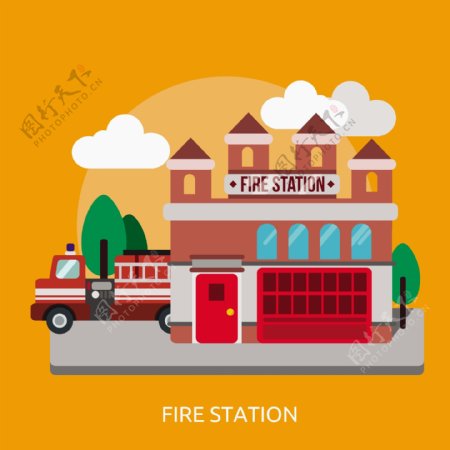 消防站背景设计