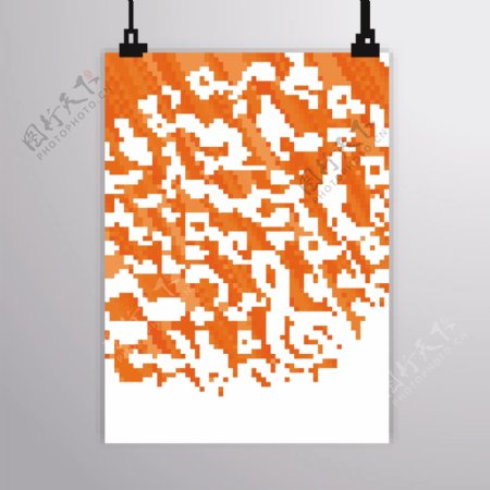 橙色音符海报