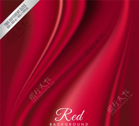 红色绸布背景矢量素材