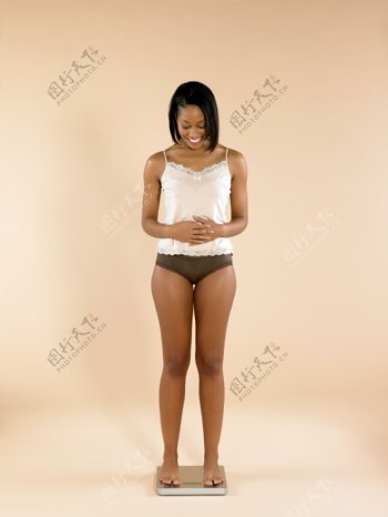 称体重的外国黑人女性图片