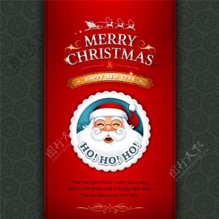 圣诞老人红色海报图片