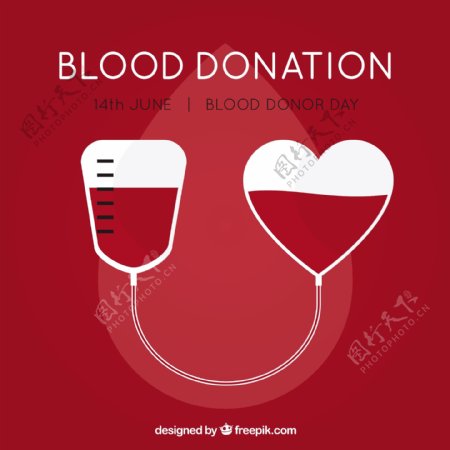 献血日的血袋背景