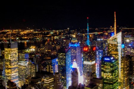 纽约帝国大厦夜景图片
