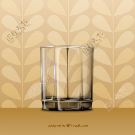 2个玻璃水杯矢量素材