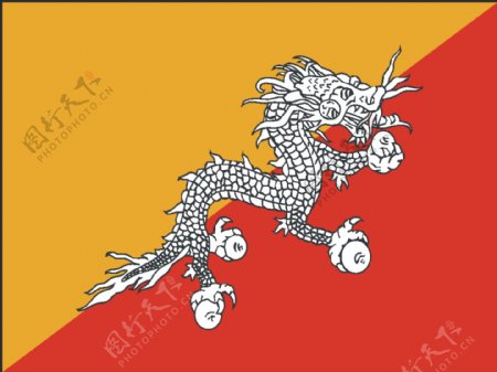 矢量不丹国旗